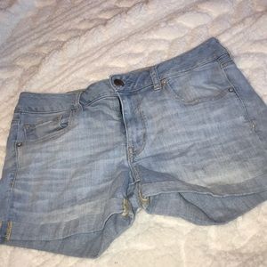 AE light wash denim shorts